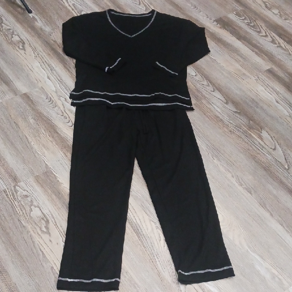 Difficort Waffle Knit Pajamas Long Sleeve Pj Set Soft Sleepwear Pants W/ Pockets